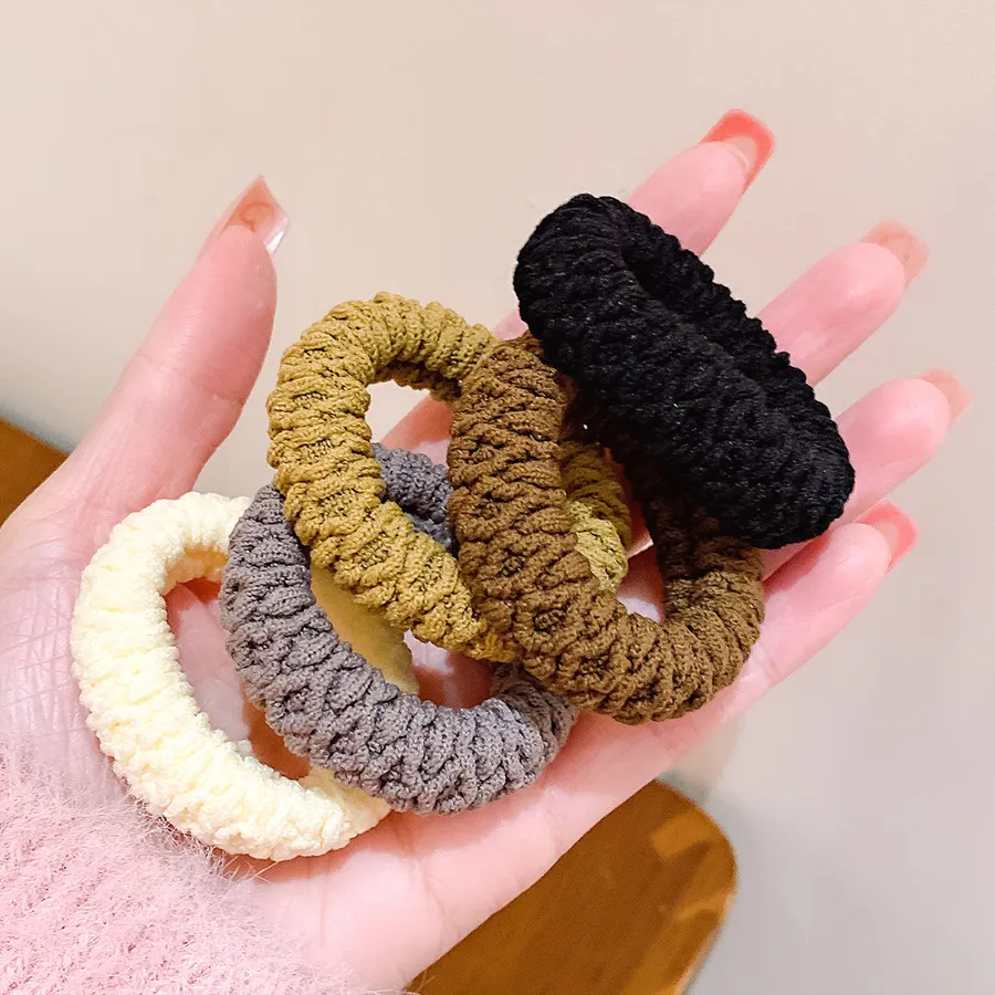 Autumn Winter Thick High Elastic Towel Ring Seamless Hair Rope Band