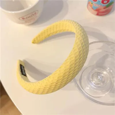 Cream Waffles Sweet Sponge Solid Color Women Headband