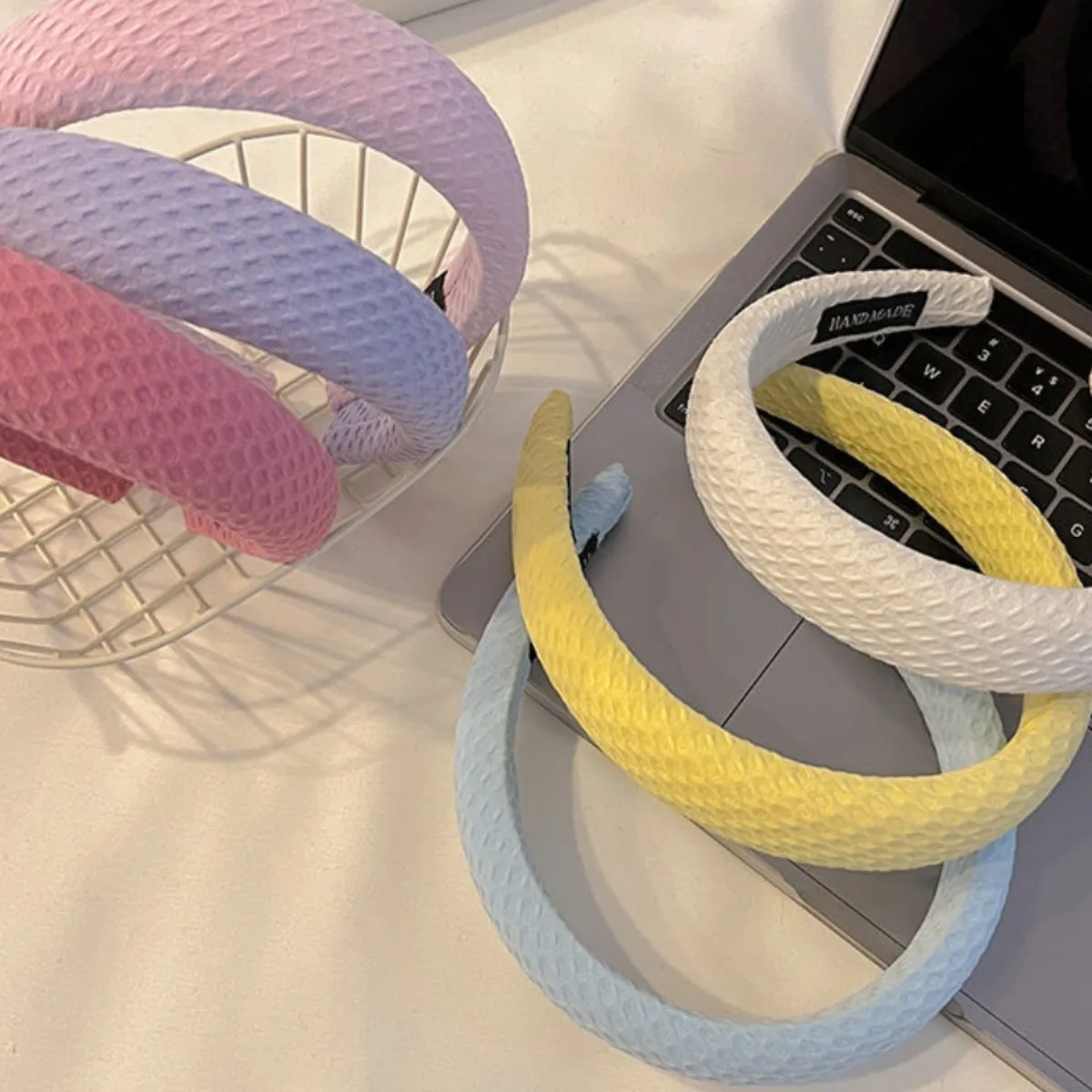 Cream Waffles Sweet Sponge Solid Color Women Headband