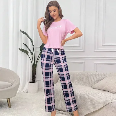 Women Two-Piece Casual Printed Pajamas