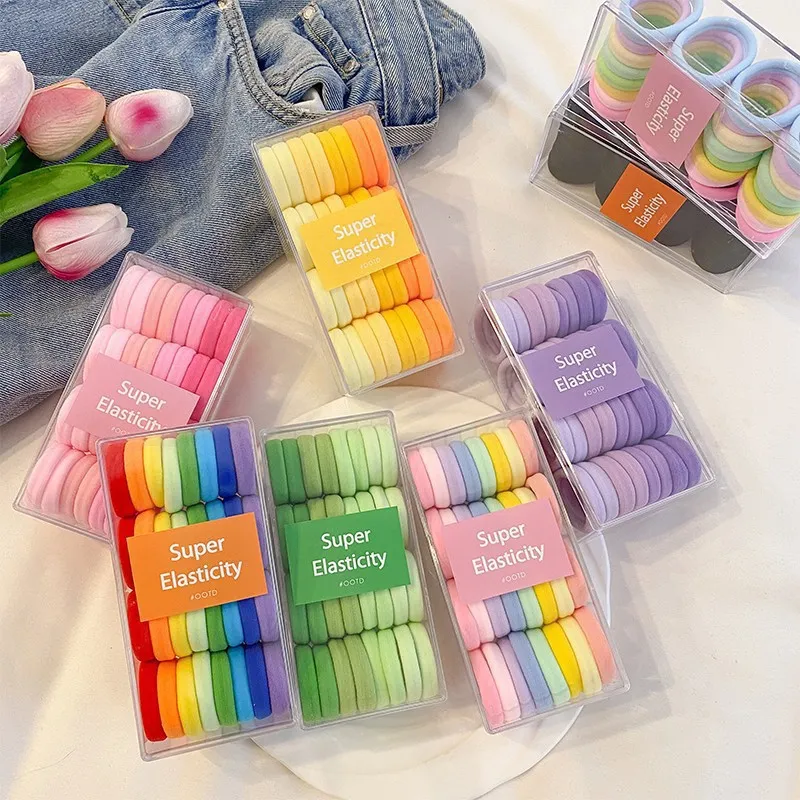Children Fashion Multicolor Elastic Hair Ties Fresh Sweet Mori Style High Elasticity