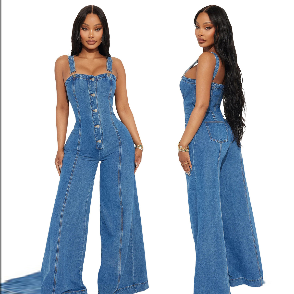 【関税込み】Diesel Jumpsuit With Denim Straps Women's Strappy jumpsuit in batavia-weave denim | Black | Diesel