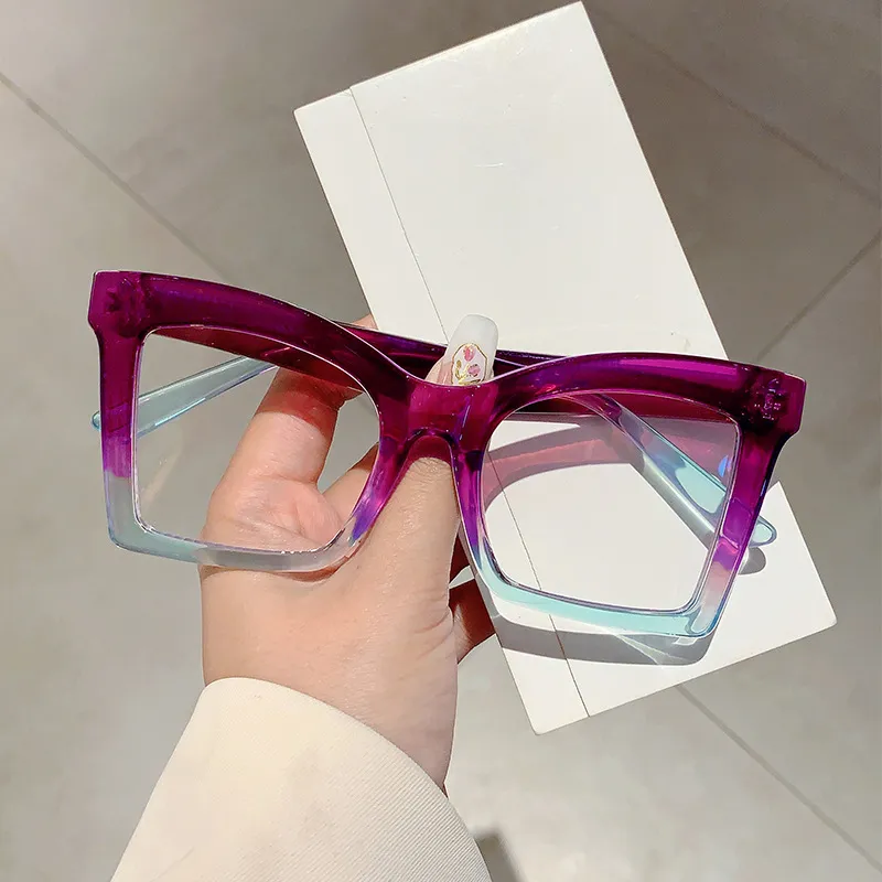 Women Fashion Colorblock Light Luxury Vintage Butterfly Glasses Frame