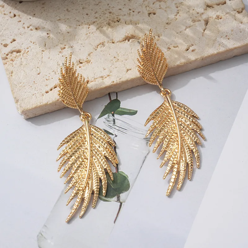 Fashion Leaf Zinc Alloy Earrings