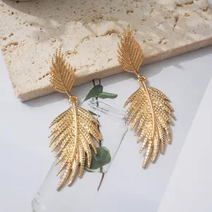 Fashion Leaf Zinc Alloy Earrings