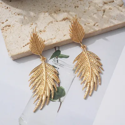 Fashion Leaf Zinc Alloy Earrings