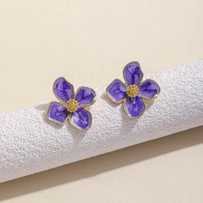 Fashion Creative Oil Drop Floral Drop Earrings