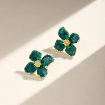 Fashion Creative Oil Drop Floral Drop Earrings