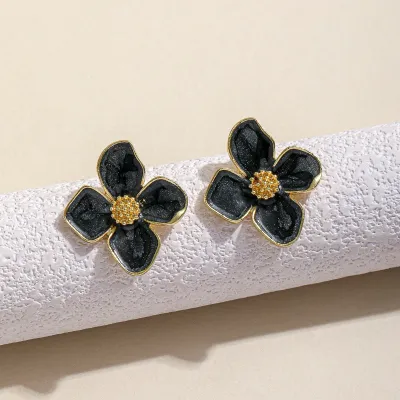 Fashion Creative Oil Drop Floral Drop Earrings