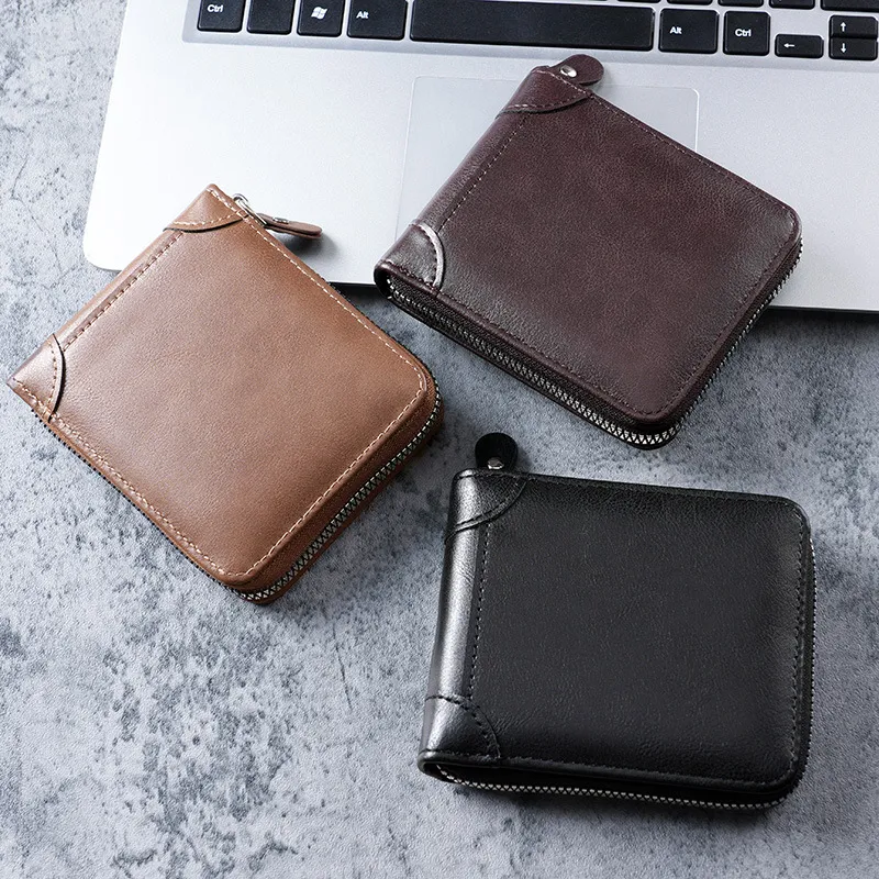Business Men Multi-Function Multi-Card PU Wallet Solid Color