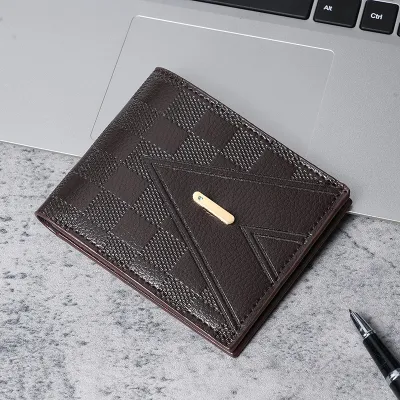 Retro Business Men Multi Card Wallet with Geometric Pattern