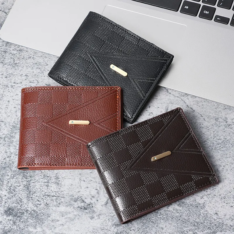 Retro Business Men Multi Card Wallet with Geometric Pattern