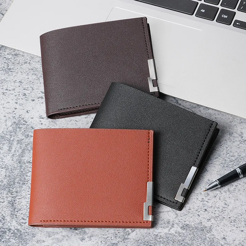 Men Simple Multi-Card Folding PU Wallet
