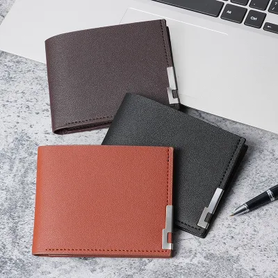 Cartera plegable multitarjetas sencilla para hombre