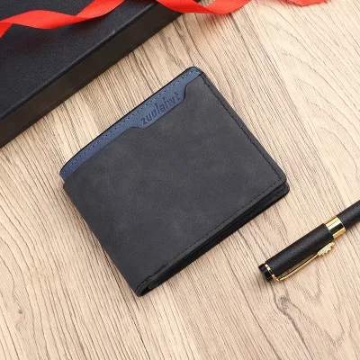 Vintage Frosted Men PU Leather Wallet
