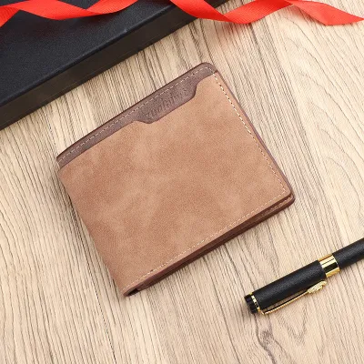 Vintage Frosted Men PU Leather Wallet