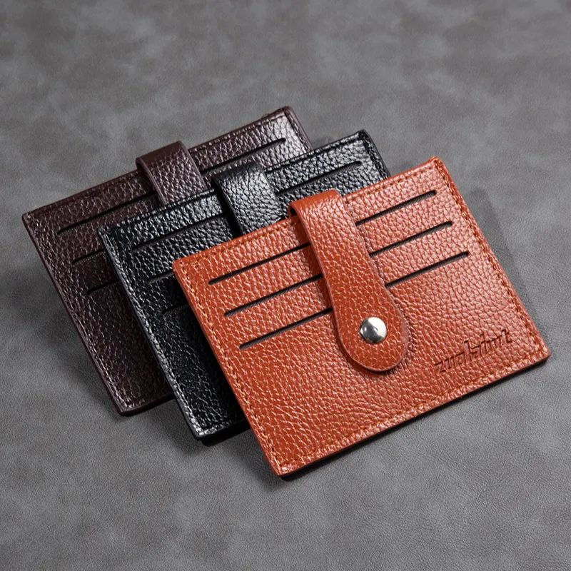 Simple Solid Color Multi Card PU Leather Wallet