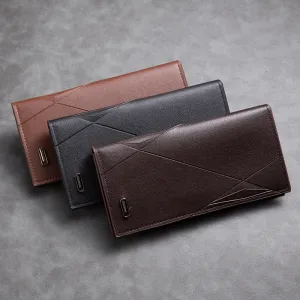 Business Retro Men Large Capacity Multi-Card PU Bifold Wallet