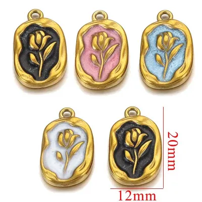 Vintage Women Stainless Steel Flower Necklace