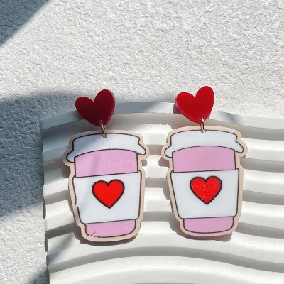 Women Love Heart Acrylic Earrings