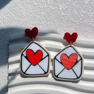 Women Love Heart Acrylic Earrings