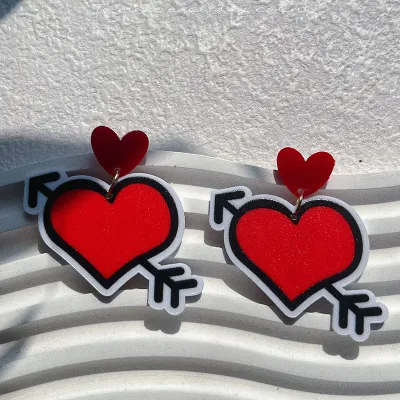 Women Love Heart Acrylic Earrings
