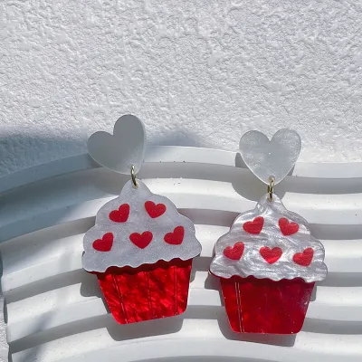 Women Love Heart Acrylic Earrings