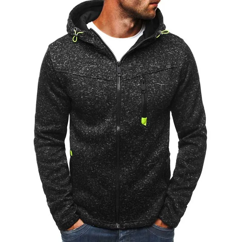 Men's Autumn Winter Casual Plus Size Long Sleeve Loose Fit Jacquard Camouflage Hood Jacket