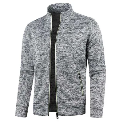 Men Casual Plus Size Long Sleeve Stand Collar Coat