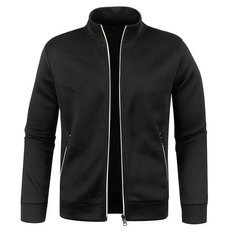 Men Casual Plus Size Long Sleeve Stand Collar Coat