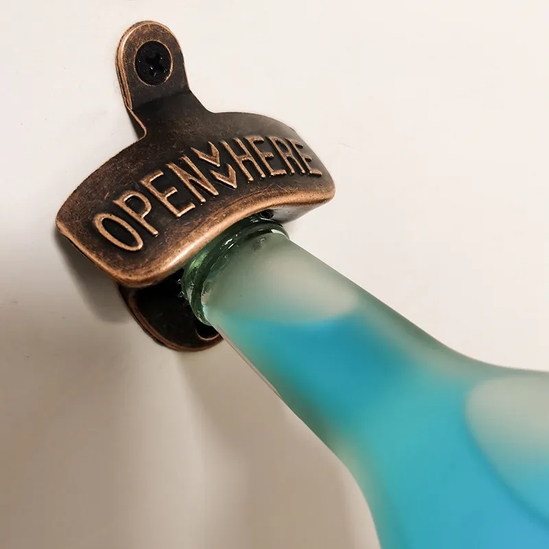 Creative Retro Wall Hanging Beer Bottle Opener for Home Kitchen Zinc Alloy