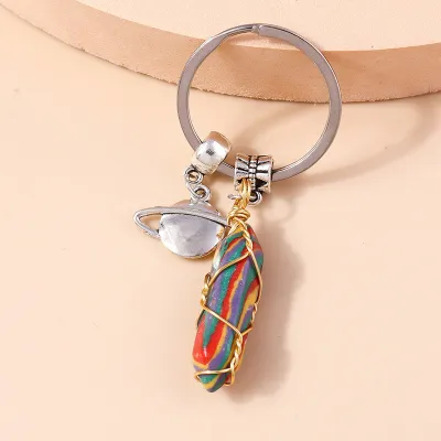 Women's Fashion Multicolor Turquoise Stone Keychain Pendant