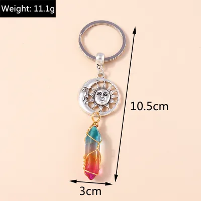 Women's Fashion Multicolor Turquoise Stone Keychain Pendant