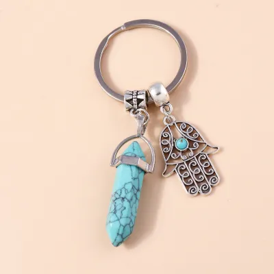 Women's Fashion Multicolor Turquoise Stone Keychain Pendant
