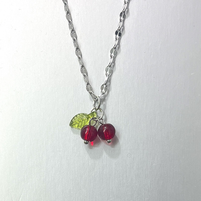 【Hei】high-quality cherry necklace★送料無料★2色 TWO PACK OF CHERRY NECKLACES - Red | ZARA Canada