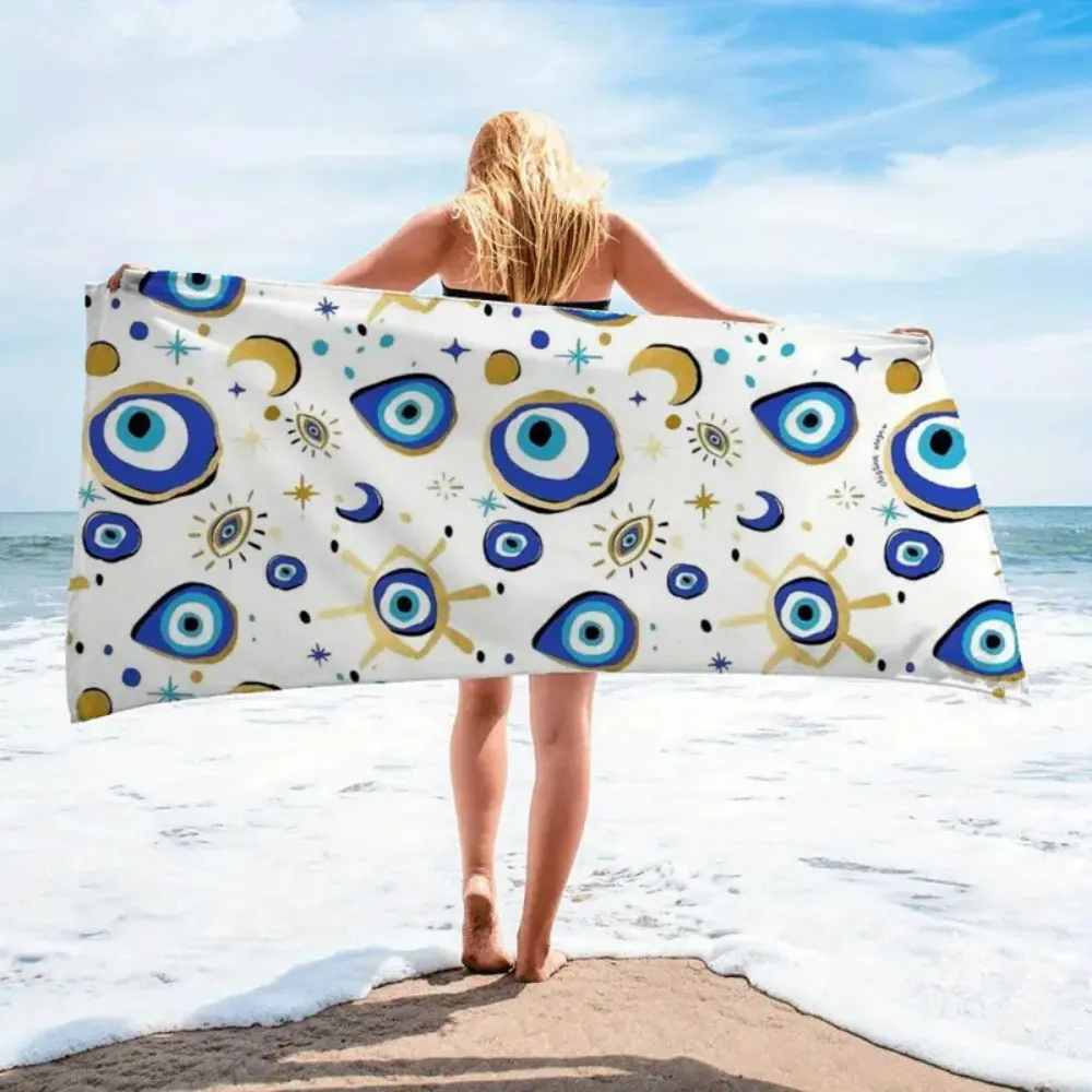 Evil Eye Graphic Printed Beach Towel for Women