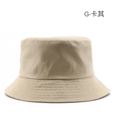 Women Fashion Retro Solid Color PU Leather Bucket Hat