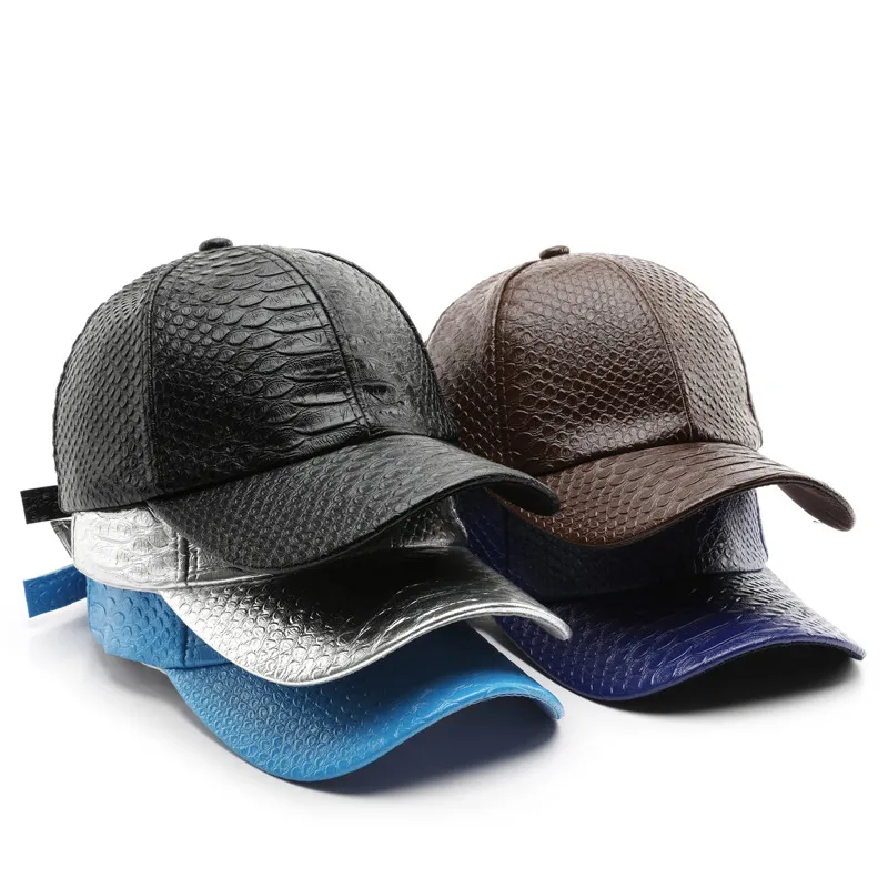 Fashion Autumn Winter Solid Color Pu Leather Windproof Sunscreen Cap