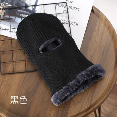 Men's Knitted Exposed Eyes Masked Cold-Proof Wool Hat