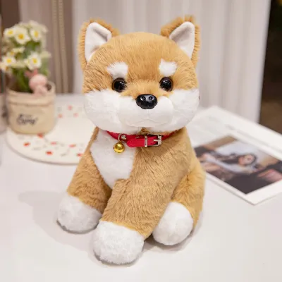 Cute Plush Dog Doll Toy Stuffed Animal with Brushed Rabbit Plush and PP Cotton Fill