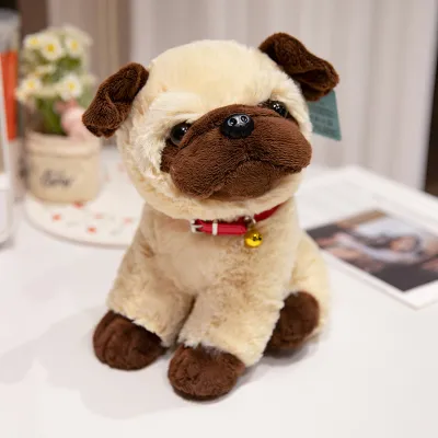 Cute Plush Dog Doll Toy Stuffed Animal with Brushed Rabbit Plush and PP Cotton Fill