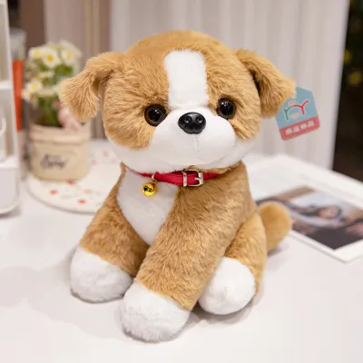 Cute Plush Dog Doll Toy Stuffed Animal with Brushed Rabbit Plush and PP Cotton Fill