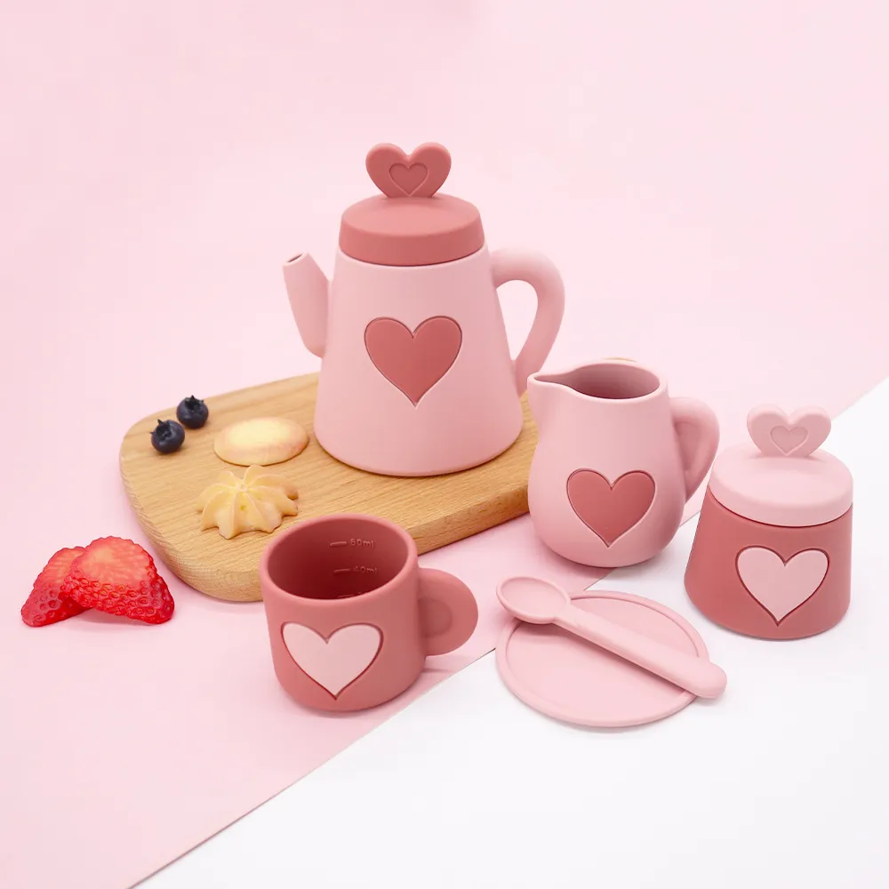 Kids Silicone Kitchen Toys Simulation Pretend Play Food Grade Girls Cooking Set