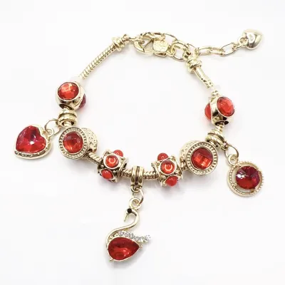 Women Fashion Flower Bowknot Hollowed Beaded Bracelet