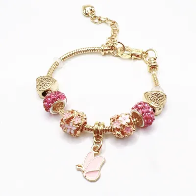 Women Fashion Flower Bowknot Hollowed Beaded Bracelet