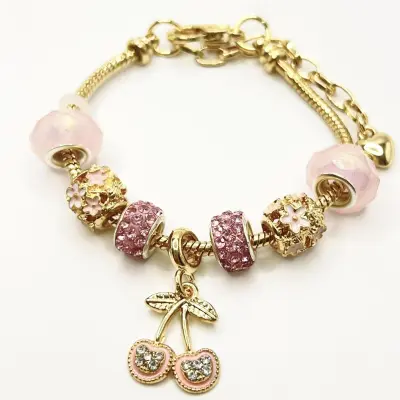 Women Fashion Flower Bowknot Hollowed Beaded Bracelet