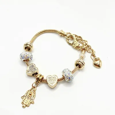 Women Fashion Flower Bowknot Hollowed Beaded Bracelet