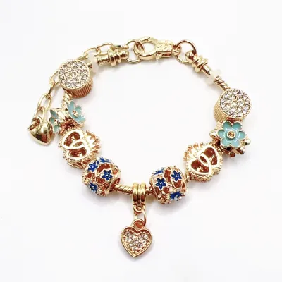 Women Fashion Flower Bowknot Hollowed Beaded Bracelet