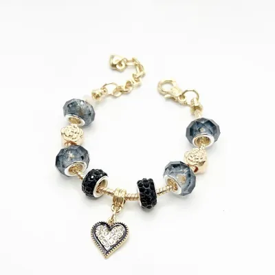 Fashion Fresh Sweet Heart Beaded Hollow Rhinestone Flower Ball Adjustable Bracelet