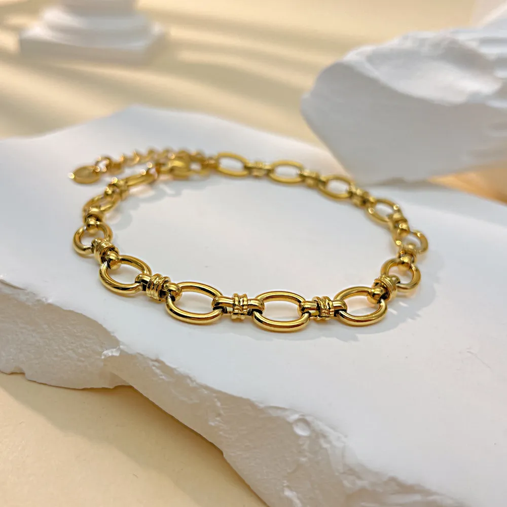 Women Fashion Titanium Steel Circular Bracelet Sweet